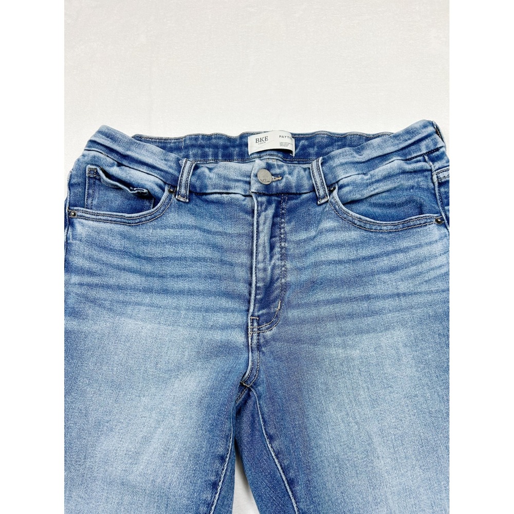 BKE Payton Mid Rise Skinny Jeans Light Wash Raw Hem 28x30 Womens Light Blue - Picture 1 of 12